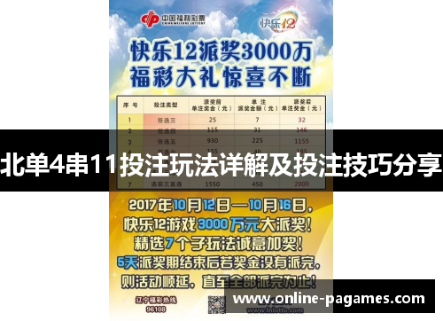 北单4串11投注玩法详解及投注技巧分享