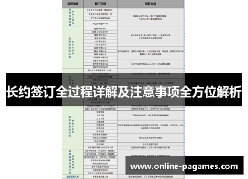 长约签订全过程详解及注意事项全方位解析 长约签订全过程详解及注意事项全方位解析